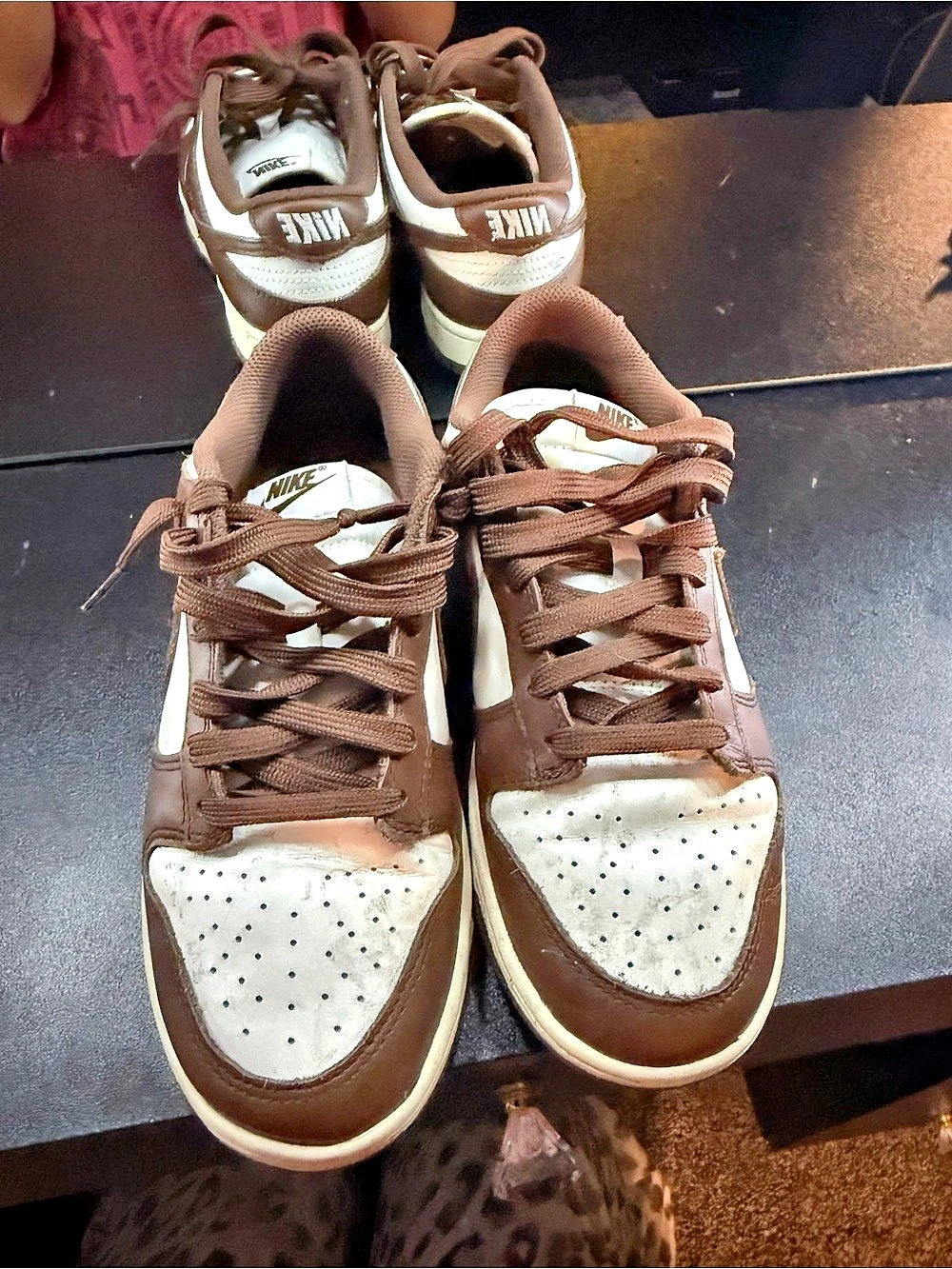 Nike Dunk Low Retro Velvet Brown and Driftwood Low Top Sneakers in Brown & White